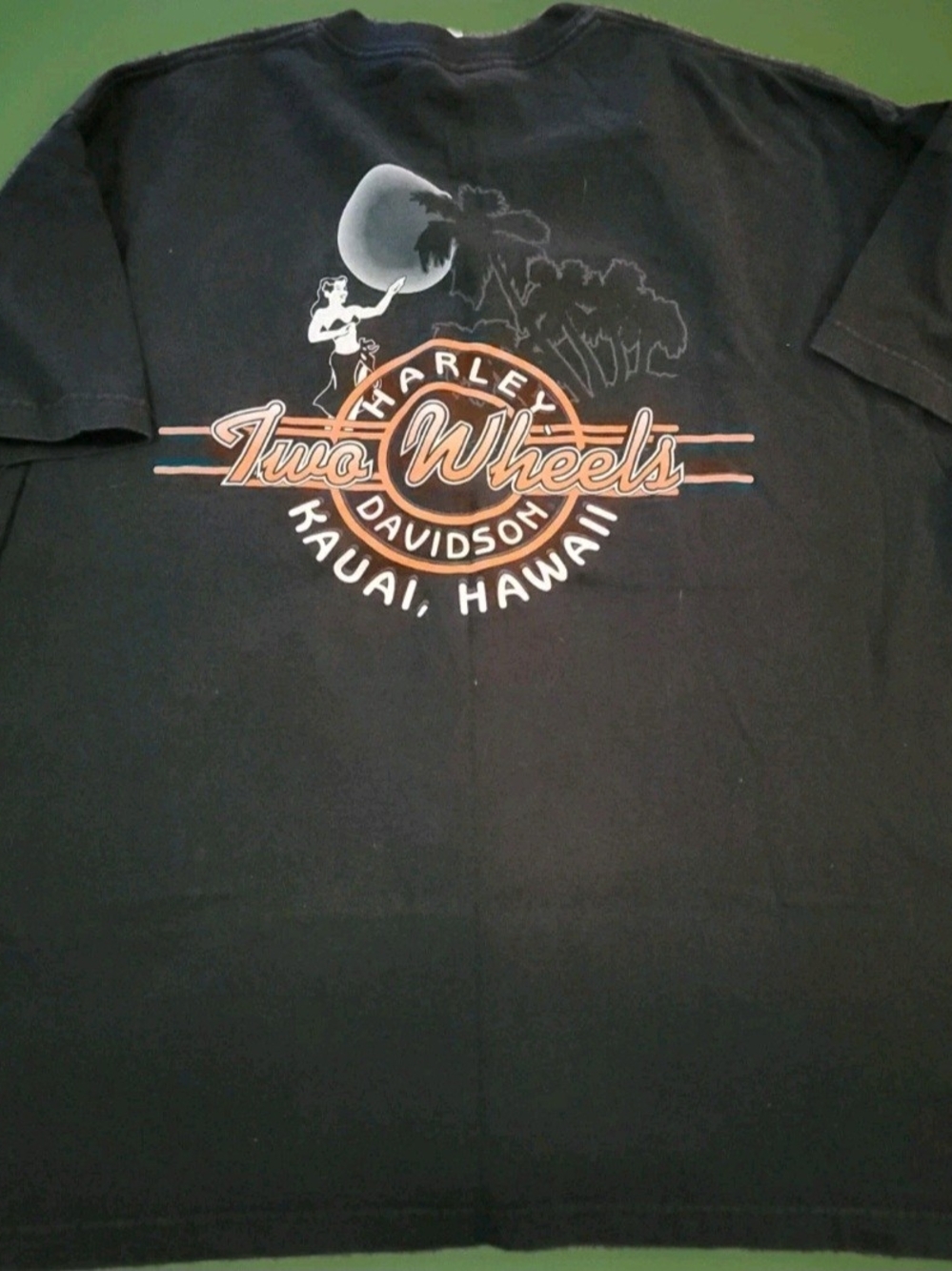 Vintage Harley-Davidson Two Wheels Kauai Hawaii T-Shirt Size XL Black